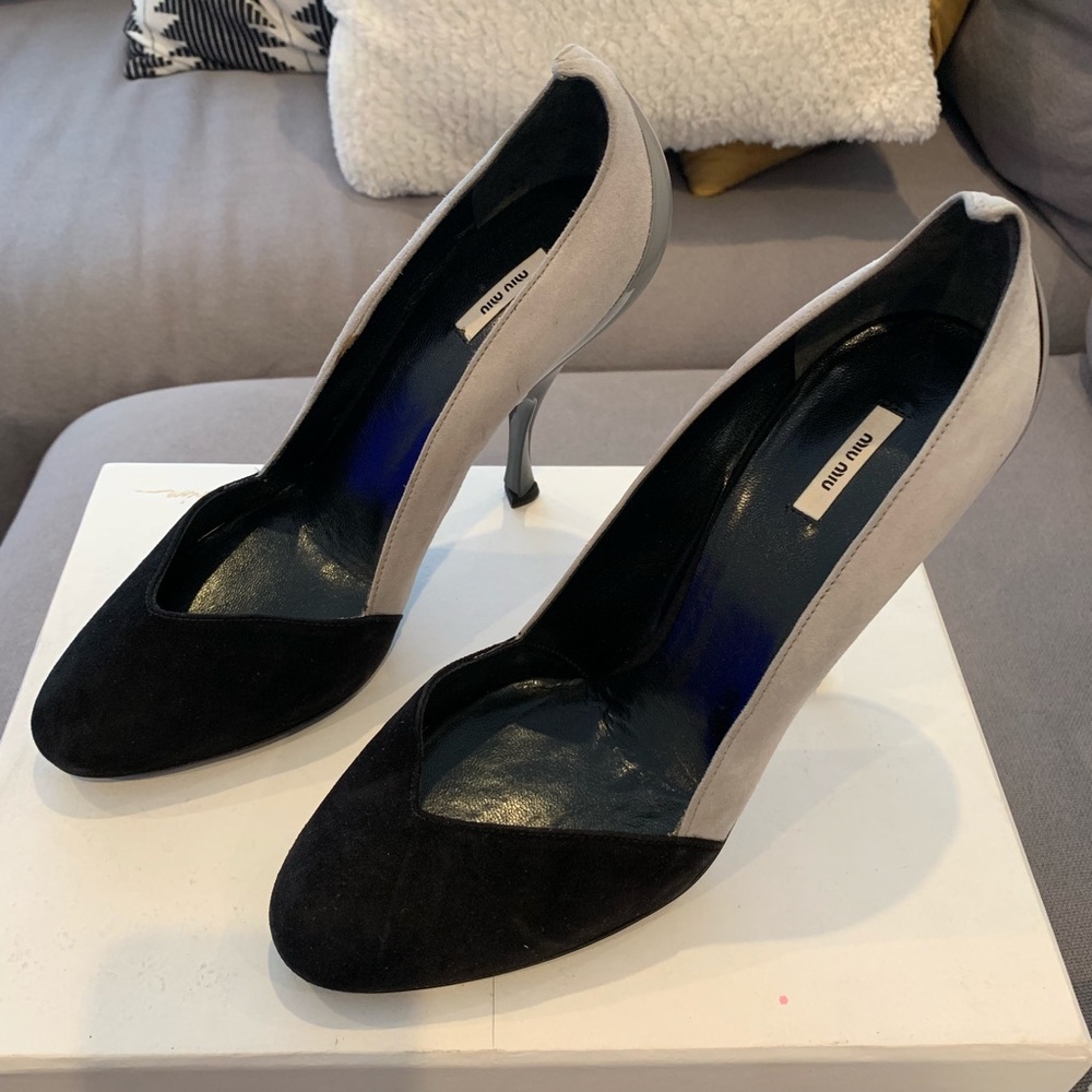 Miu Miu Ombré Suede and Patent Pumps